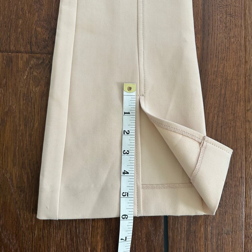 Cinq a Sept Cream Ivory High Waisted Flare Pull On Trousers Ankle Slit Size 0 - Picture 11 of 12